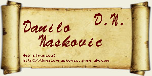 Danilo Nasković vizit kartica